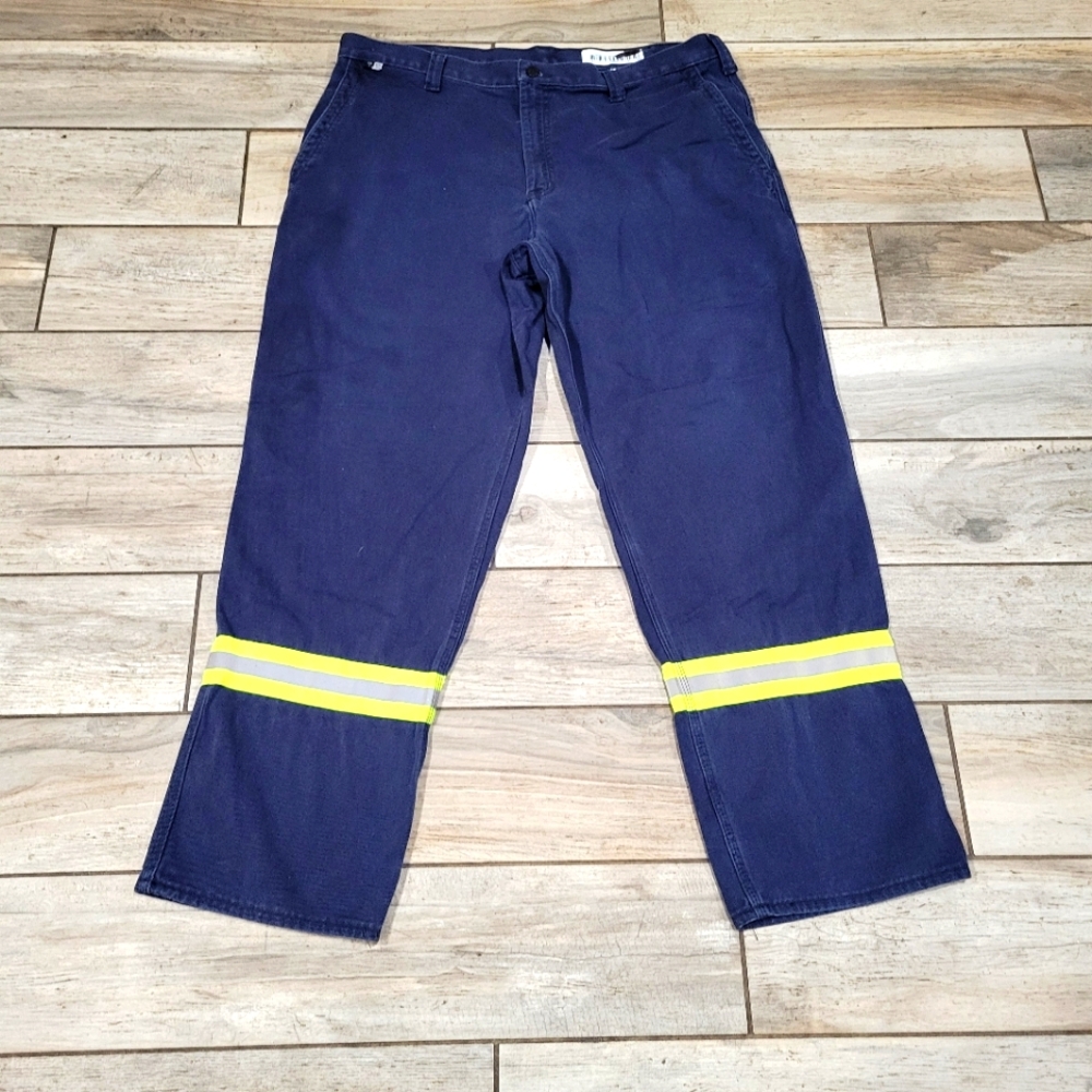 Carhartt flame resistant blue hivis chino work wear cowboy rodeo pants 40 x 32